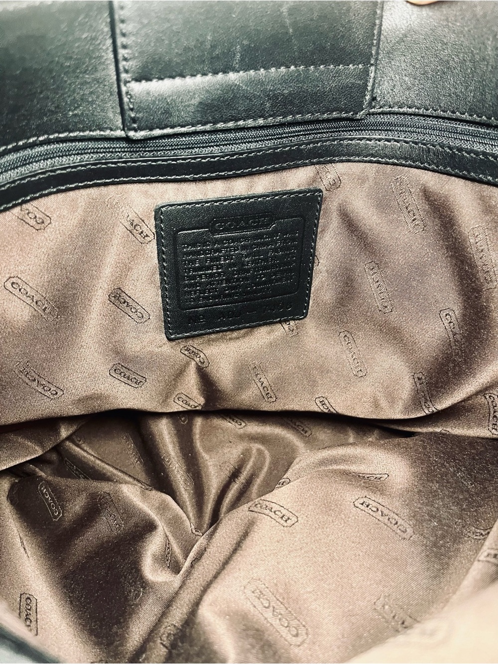 COACH Auth. | Large Black Tote with Leather Straps - Picture 11 of 15